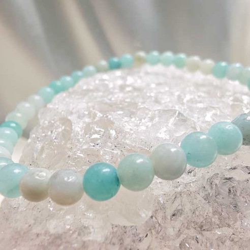 Amazonita brazalete bola 4mm. Calma y comunicación.