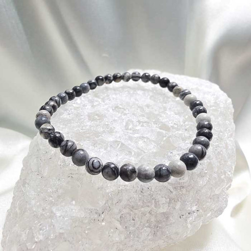 Jaspe cebra brazalete bola 4mm. Equilibrio y constancia.