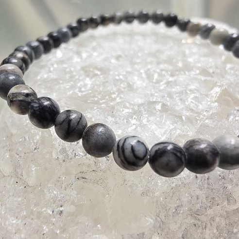Jaspe cebra brazalete bola 4mm. Equilibrio y constancia.