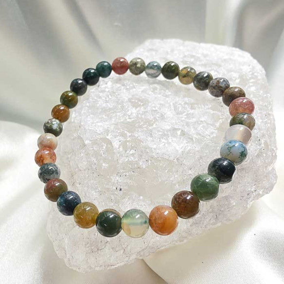 Ágata india brazalete bola 6mm. Estabilidad y serenidad.
