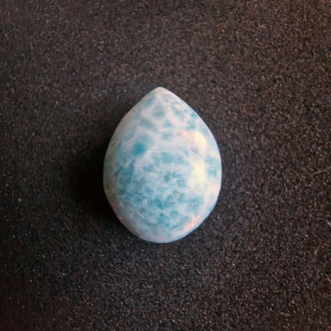 Larimar drop-shaped cabochon from the Dominican Republic
