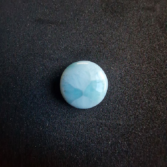 Larimar round-shaped cabochon from the Dominican Republic