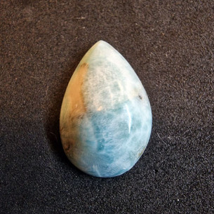 Larimar drop-shaped cabochon from the Dominican Republic
