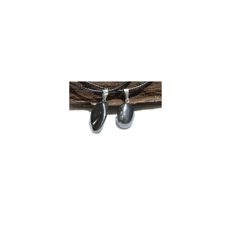 Hematite colgante rodada con anilla
