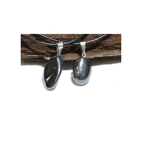 Hematite colgante rodada con anilla