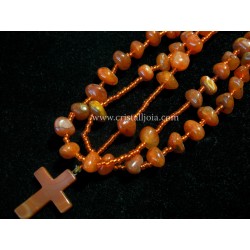 Rosario rodada de cornalina