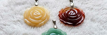 Flower shaped mineral pendant, a symbol of love and light