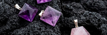 Pyramid shaped mineral pendant, harmony and energy in your life