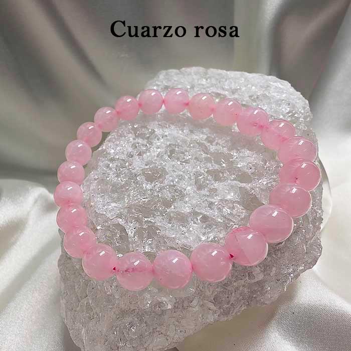 Brazalete cuarzo rosa disponible en Cristalljoia Barcelona