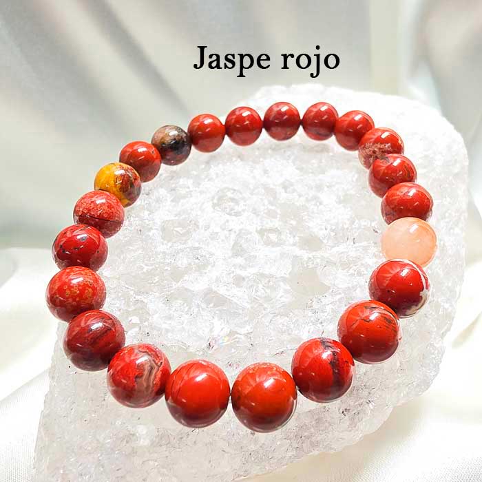 Brazalete jaspe rojo disponible en Cristalljoia Barcelona