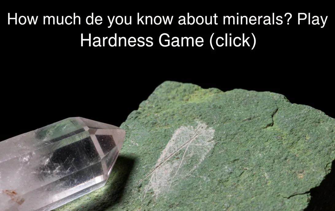 Mineral hardness game at Cristalljoia